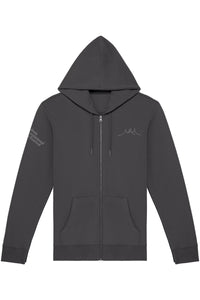 2025 Grey Organic Full Zip Big Top Logo Hoodie (Unisex)
