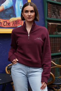 2025 Dark Cherry Qtr Zip (Unisex)