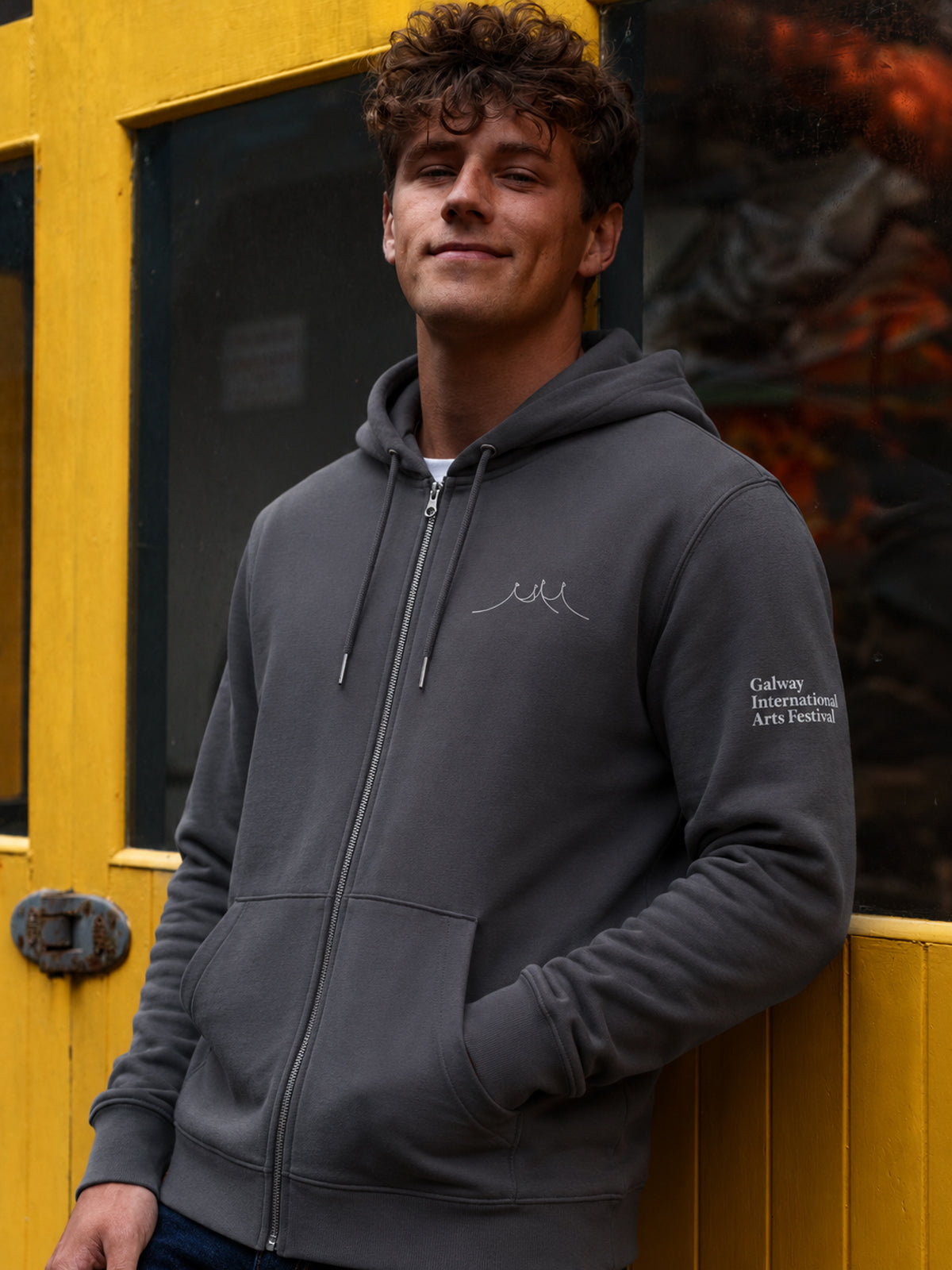 2026 Grey Organic Full Zip Big Top Logo Hoodie (Unisex)