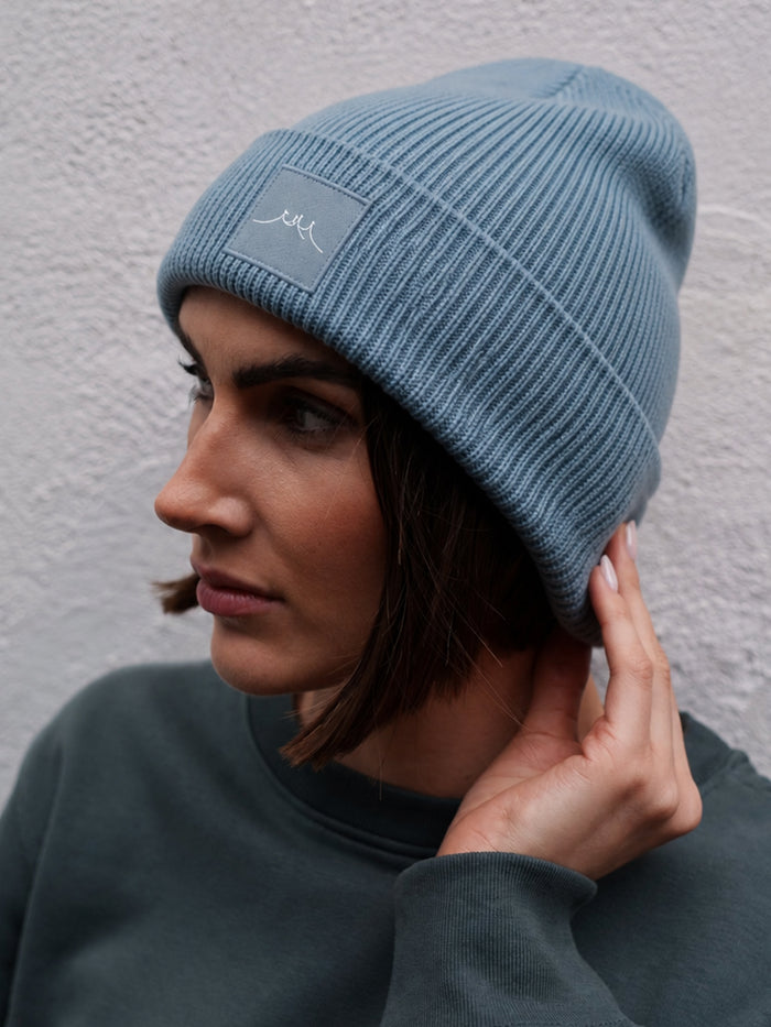 2026 Organic Beanie Dusty Blue