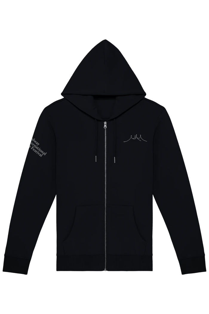 2025 Organic Full Zip Big Top Black Logo Hoodie (Unisex)