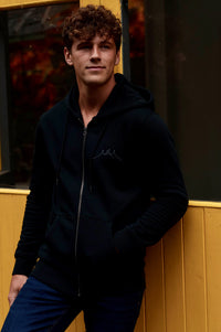 2025 Organic Full Zip Big Top Black Logo Hoodie (Unisex)