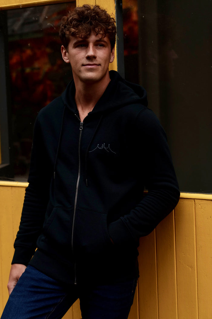2025 Organic Full Zip Big Top Black Logo Hoodie (Unisex)