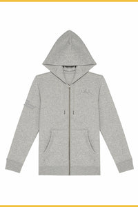 2024 Grey Heather Organic Full Zip Big Top Logo Hoodie (Unisex)