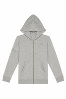 2024 Grey Heather Organic Full Zip Big Top Logo Hoodie (Unisex)