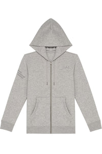 2025 Grey Heather Organic Full Zip Big Top Logo Hoodie (Unisex)
