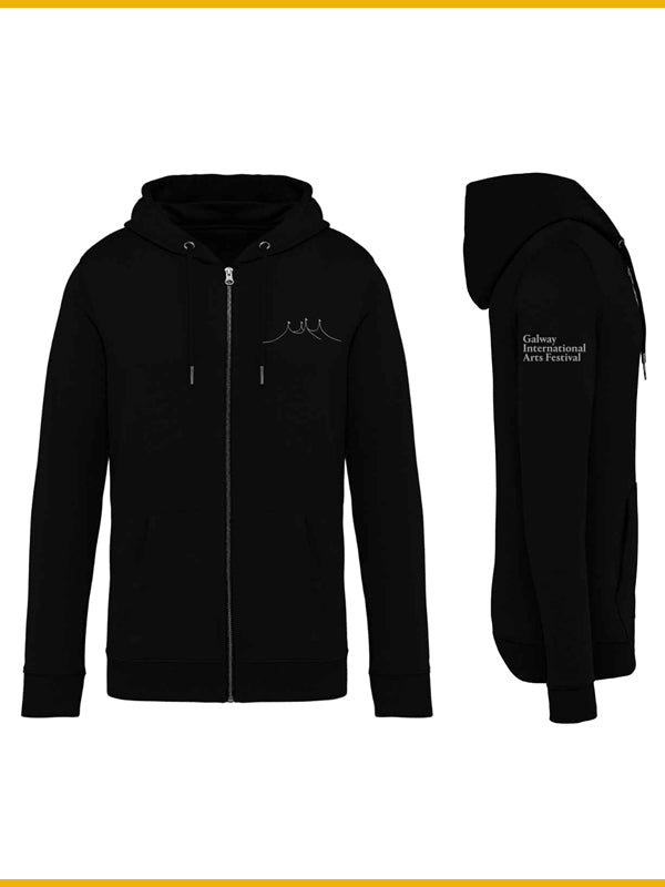 2025 Organic Full Zip Big Top Black Logo Hoodie (Unisex)